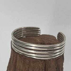 Sterling Silver Cuff Bracelet‎ Denmark Anton Michelsen Signed Modernist Size 7